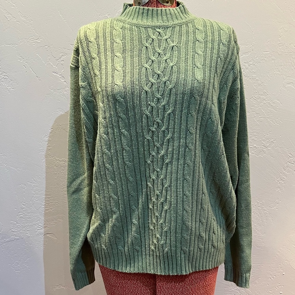 Vintage Light Green Turtleneck Sweater